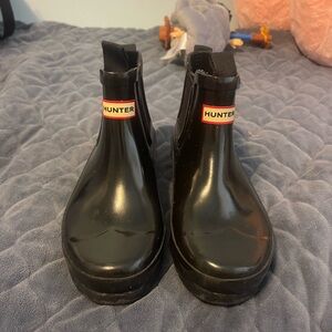 Hunter Kids Glossy Black Rain Boots